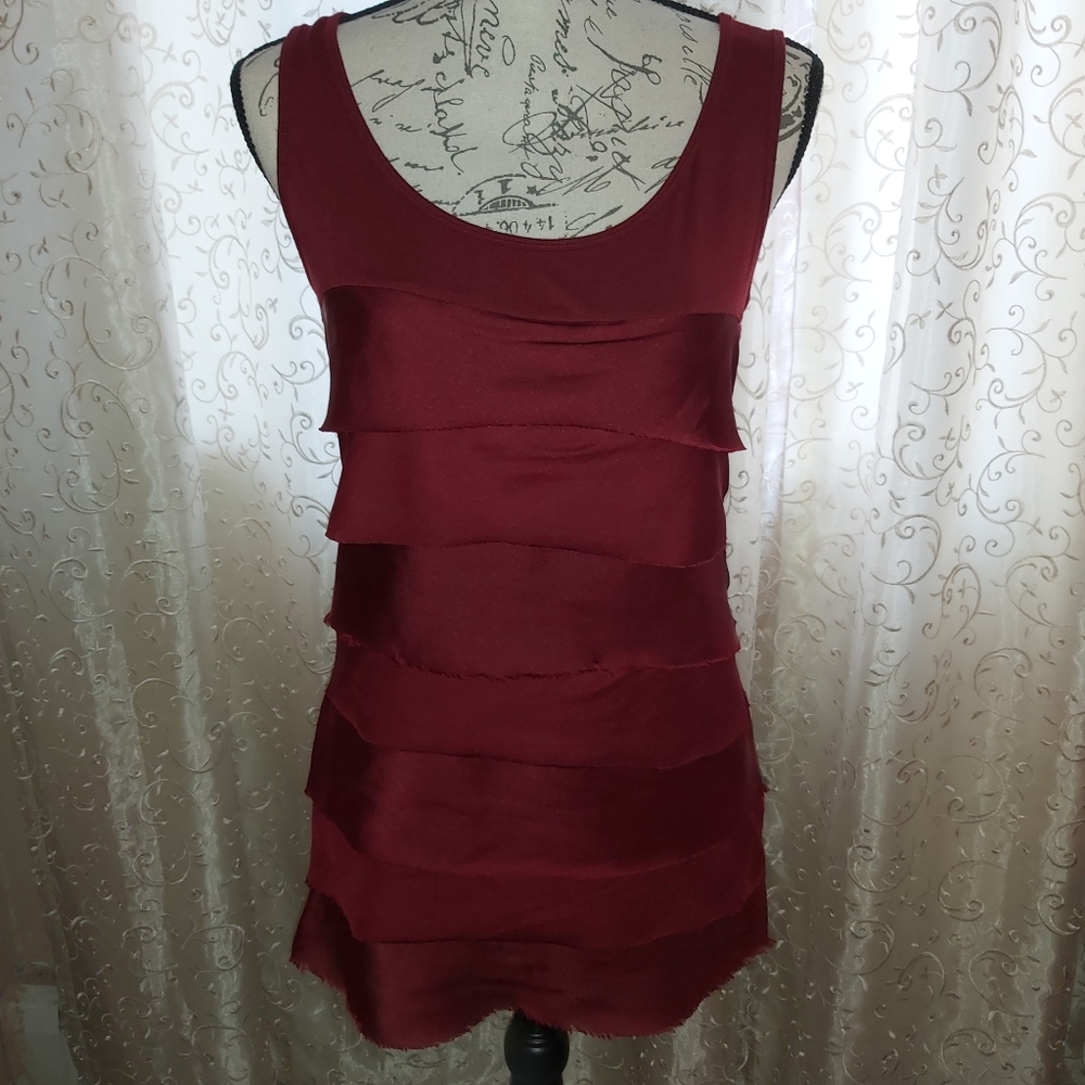 August Silk tiered tunic tank